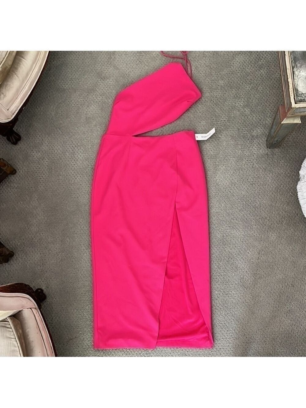 Bardot Luna Cut Out Midi in Pink Punch Dress Size 10 NWT - Picture 4 of 7